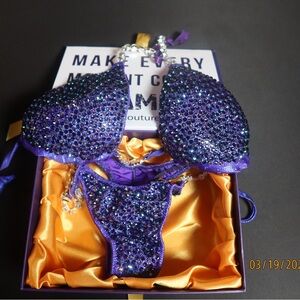 Purple Bikini Set NPC IFBB Bikini Shawn’s Couture Competition Suit  new in a box